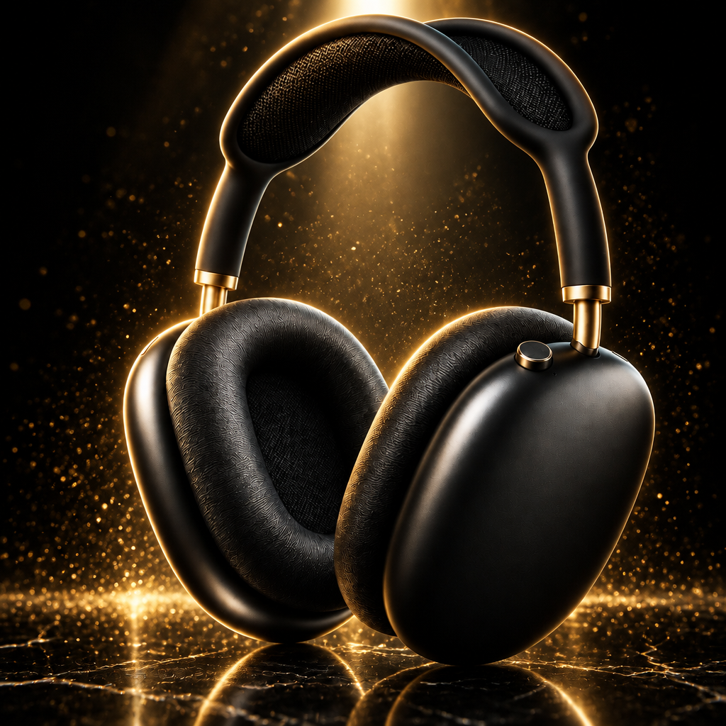 Wireless Headphones Pro 5.0 – Black Gold Luxury