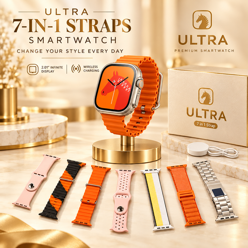 Ultra Smartwatch warm gold cream background